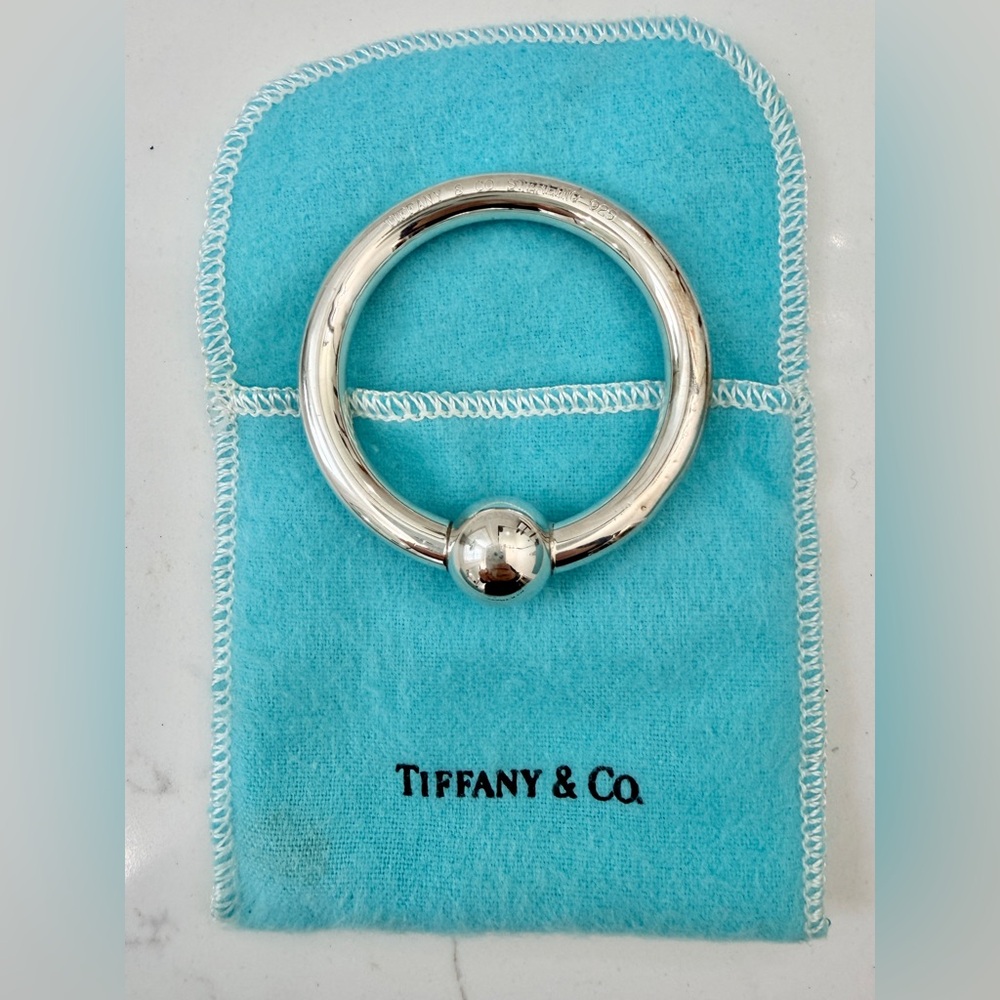 Tiffany & Co. Sterling Silver Baby Rattle Teething Ring